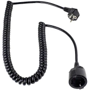AS Schwabe AS Schwabe 70425 tok podaljšek črna 4 m H05VV-F 3G 1\,5 mm2 spiralni kabel, (20414785)