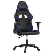 Vidaxl Gaming stol črno in modro umetno usnje