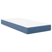 Vidaxl Vzmetnica z vzmetnico Modra 100 x 200 cm blago