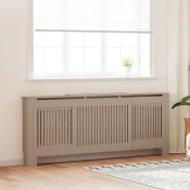 vidaXL Pokrov radiatorja 2 pcs Rjava 205x20.5x81.5cm Konstruiran les