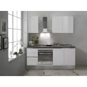 Kuhinjski komplet Giulia (195 cm, odpiranje: desno, z el. napravami, bela)