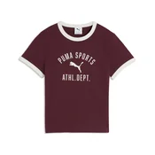 PUMA Varsity Slim Tee Women, Clothing, Ruby Shimmer, XXS
