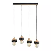 Luster na sajli LARSO 4xE27/15W/230V crna/bež