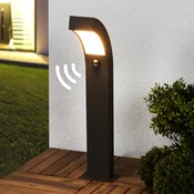 Lucande LED svetilka na podstavku Lennik, senzor, 60 cm, antracit - Sodobni - grafitno siva, bela prozorna - Aluminij