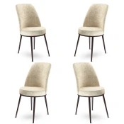 Hanah Home Set 4 trpezarijske stolice Dexa Krem-Braon
