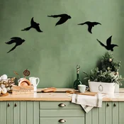 Wallity Zidna dekoracija Birds - APT646MS, 25 x 30 cm, Crna
