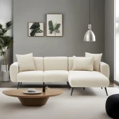 Atelier Del Sofa Kotna sedežna garnitura, desna stran - kremasta
