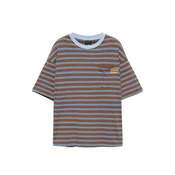 Pull&Bear Majica modra/rjava/rumena/bela