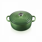 Okrogla posoda Signature z jeklenim gumbom 24 cm, bambus zelena