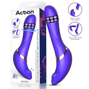 Action Rayden Detachable Rotating Beads Vibrator with Pulsation Purple