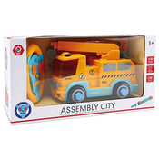 Djecja igracka za montažu Ocie Assembly City - Kamion s dizalicom, R/C