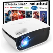 slomart T TOPVISION Mini Beamer - Prijenosni projektor, 7500L, Full HD 1080P