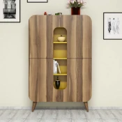 Hanah Home Mine Walnut Višenamenski ormar, Žuti