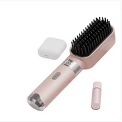 INF Brezžična polnilna 2v1 krtača za ravnanje in kodranje las Pink, (5000264919)
