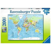 RAVENSBURGER 200 delna sestavljanka Zemljevid sveta 12890