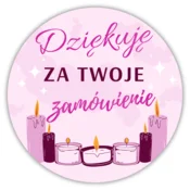 shumee Nalepke za sveče Hvala za naročilo - roza 4 kosi