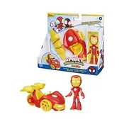 Komplet figurice Iron Mana in vozila Iron Racer Marvel Spidey and His Amazing Friends (F7458)
