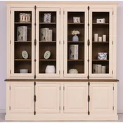 Casa Padrino country style dining room cabinet cream/brown 223 x 50 x H. 228 cm - Solid wood kitchen cabinet - Dining room furniture in country style - Country style furnishings