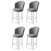 Hanah Home Set barskih stolica Fora, 4 komada, Sivi