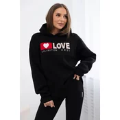Black insulated cotton hoodie