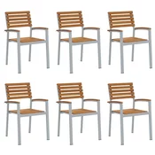 Vrtna stolica 6 pcs Smeda 56 x 57 x 87 cm Cvrsto drvo akacije