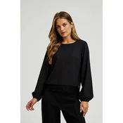 Womens blouse with lace MOODO - black