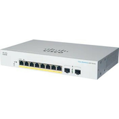 Cisco stikalo CBS220-8FP-E-2G (8xGbE, 2xSFP, 8xPoE , 130W, brez ventilatorja) - REFRESH