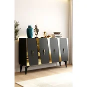 Hanah Home komoda Elips 120, 120 cm, antracit / zlatna