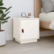 Vidaxl vidaXL Nočna omarica bela 40x34x45 cm masivni borov les
