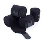INF Set 4 Črni Flis Ovijalniki za Konjske Noge - Polo Bandaže za Zaščito, (5000125218)