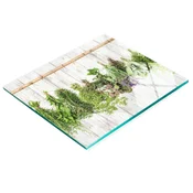 shumee Steklena dekorativna servirna deska za prigrizke z zeliščno vrvico 60x52 cm