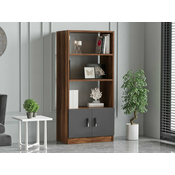 Regal Kailua 1230 Z vrati, Brez zadnje plošče, Iverna plošča, 140x64x38cm, Antracit, Oreh