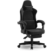 SENSE7 Ergonomski stol Devon, črn, Alcantara, z naslonom za noge