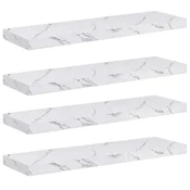 Vidaxl Stenska polica 4 szt. Beli marmor 80 x 23,5 x 4 cm
