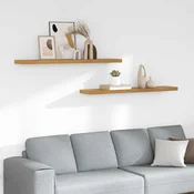 Polica na zidu 2 pcs Bež 120 x 23,5 x 4 cm Konstruirano drvo