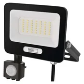 LED reflektor GLARO PIR 30 W, črni, IP54, 3000 lm, nevtralna bela