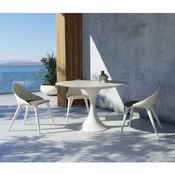 Casa Padrino Luxury Garden Dining Table Matte White A� 120 cm - Luxury Garden Furniture