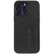 Maska Audi Synthetic Leather iPhone 14 Pro Max 6,7 crna tvrda kožna futrola AU-TPUPCIP14PM-TT/D1-BK (AU-TPUPCIP14PM-TT/D1-BK)