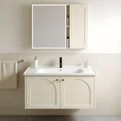 Komplet kopalniškega pohištva z umivalnikom Denver 80cm Creme