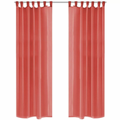 shumee Prosojne zavese 2 kosa 140x225 cm rdeče barve