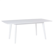 Beliani Zložljiva bela kuhinjska miza 150/195 x 90 cm SANFORD