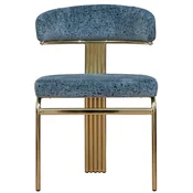 Casa Padrino luxury dining chair blue/gold H. 83 cm