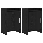 vidaXL Posteljne mize 2 pcs Črni hrast 40 x 30 x 60 cm Inženirski les