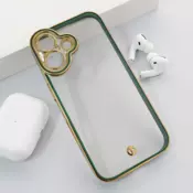 Maska Luxury Crystal Clear za iPhone 16 zelena