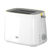 Beko Toster TAM 4220 W – 800 W snage, 2 utora, 7 razina pečenja, Funkcije odmrzavanja i podgrijavanja, Bijeli/Krem