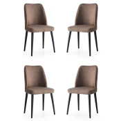 Hanah Home Set stolica Luna-673, 75x62x102 cm, 4 komada, Smede