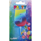 Party svijeća broj 5 Rainbow