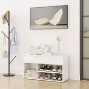 vidaXL Klop za čevlje bela 80x30x45 cm iverna plošča