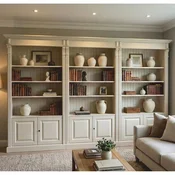 Casa Padrino country style solid wood bookcase light gray 223 x 51 x H. 228 cm