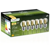 LUMILED 6x LED žarnica E27 krogla P45 2W = 25W 249lm 3000K topla 360° žarnica z žarilno nitko